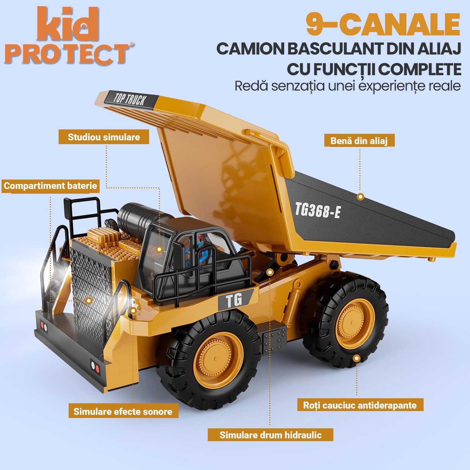 Basculanta Cu Telecomanda Pentru Copii KidProtect TitanDump RC Basculanta Cu Telecomanda Pentru Copii KidProtect TitanDump RC